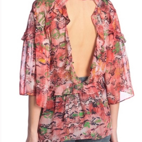 IRO RUFFLED OPEN BACK TOP - Picture 2 of 11